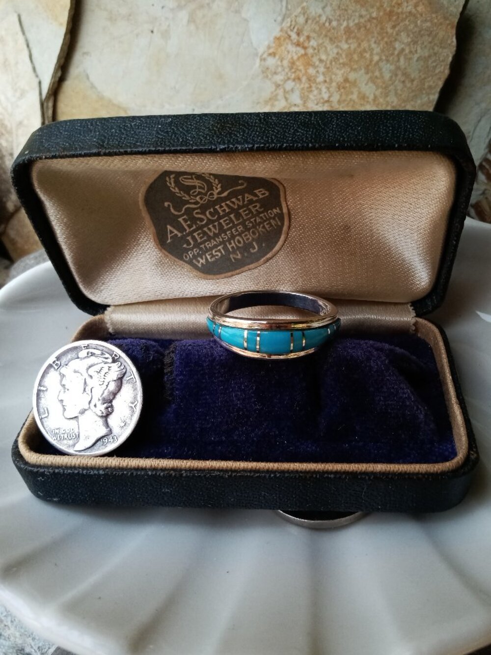 Southwest Style Turquoise and Sterling Ring